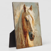 Plaque Photo Portrait Palomino Horse (Côté)