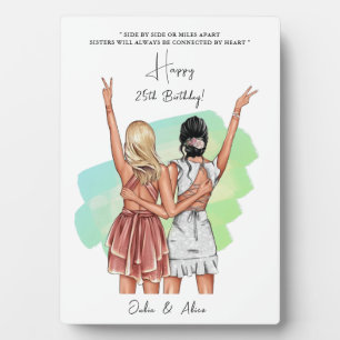 Plaque Photo Portrait personnalisé des amis d'anniversaire - Gr