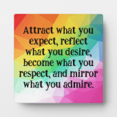 Plaque Photo Positive Thinking Law Of Attraction Quote (Devant)