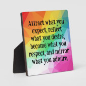 Plaque Photo Positive Thinking Law Of Attraction Quote (Recto)