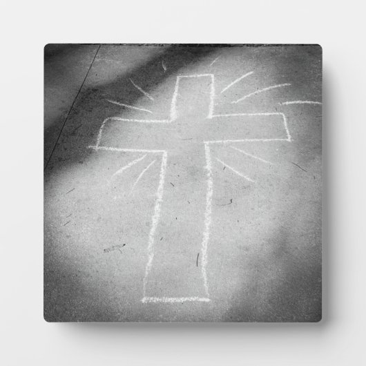 Plaque Photo Poster de la Croix de Chalk Art Sidewalk (Devant)