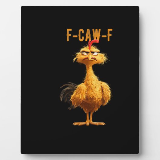Plaque Photo Poulet Classique Rétro F-Caw-F (Devant)