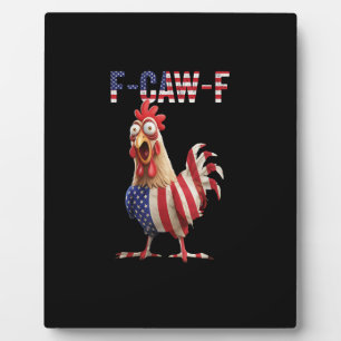 Plaque Photo Poulet drôle F-Caw-F drapeau américain F-Caw-F amé