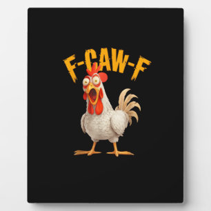 Plaque Photo Poulet F-Awk-F drôle F-Caw-F Coq Pun Rétro Vi