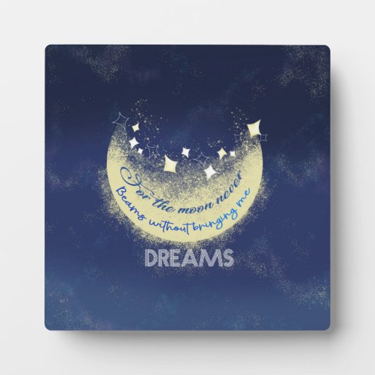 Plaque Photo Poumon de lune Edgar Allan Poe rêveur citation poé (Devant)