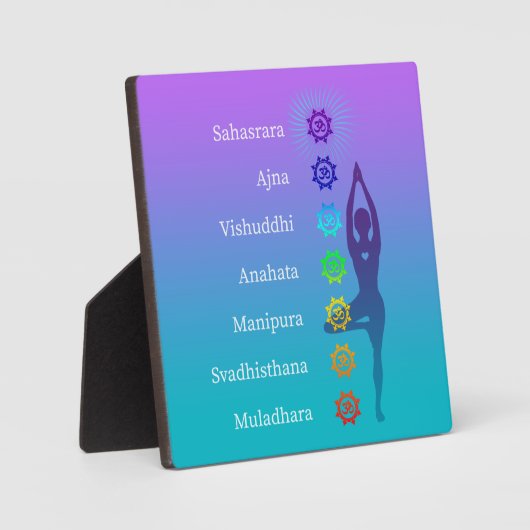 Plaque Photo Poupée Lavande Turquoise Sanskrit Chakras Pose Arb (Recto)