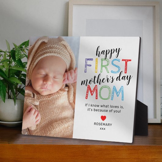 Plaque photo pour le 1er cadeau de la fête des mèr