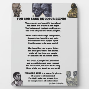 Plaque Photo POUR LES DIEUX SAKE BE COULOR BLIND affiche