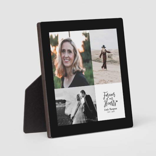 Plaque Photo Pour toujours dans nos coeurs | Collage de photos  (Recto)