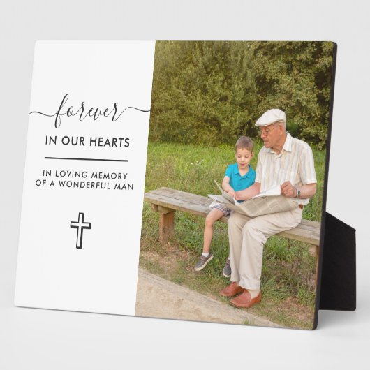 Plaque Photo Pour toujours dans nos coeurs en mémoire d'amour P (Côté)