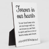 Plaque Photo Pour toujours dans nos coeurs Mémorial Mariage mod (Côté)