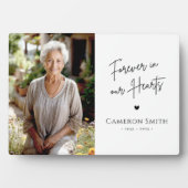 Plaque Photo Pour toujours dans nos coeurs mémorial photo scrip (Devant)