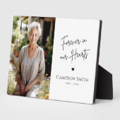 Plaque Photo Pour toujours dans nos coeurs mémorial photo scrip (Côté)