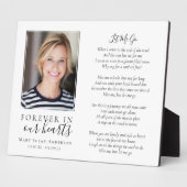 Plaque Photo Pour toujours dans nos coeurs Photo Prière funérai (Côté)