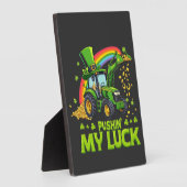 Plaque Photo Pousser ma chance Funny Excavateur St Patrick's Da (Côté)