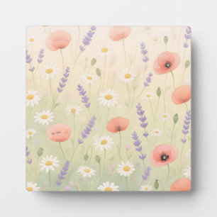 Plaque Photo Prairie de fleurs sauvages pastel à floraison douc