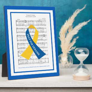Plaque Photo Prayer for Ukraine Hymn Sheet Music Tabletop