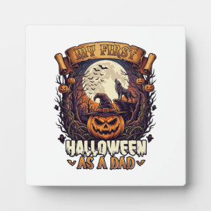 Plaque Photo Premier Halloween en tant que papa citrouille loup