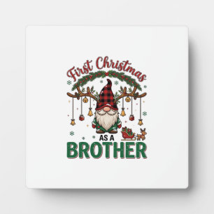 Plaque Photo Premier Noël en tant que frère Gnome Renne Traînea