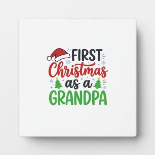 Plaque Photo Premier Noël Papy Chapeau de Père Noël