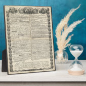 Plaque Photo Premier projet de déclaration d'indépendance (Côté)