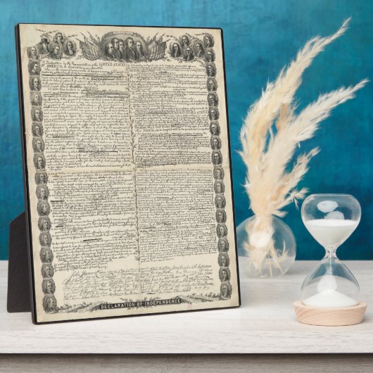 Plaque Photo Premier projet de déclaration d'indépendance (Côté)