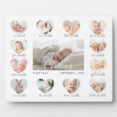 Plaque Photo Première année de bébé Coeur photo Keepsaké Collag (Devant)