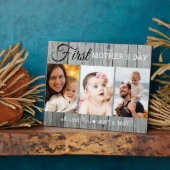 Plaque Photo Première fête des mères 3 Photo Collage Gris Wood (Côté)