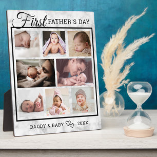 Plaque Photo Première Fête des pères 8 Photo Collage Marbre élé