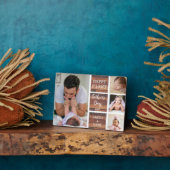 Plaque Photo Première Fête des pères Bois rustique 4 Collage ph (Côté)