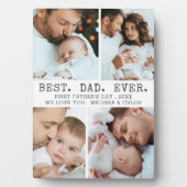 Plaque Photo Première Fête des pères MEILLEUR PAPA JAMAIS 4 Col (Devant)