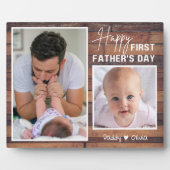 Plaque Photo Première Fête des pères Nouveau Papa 2 Photo Palet (Devant)