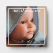 Plaque Photo Première Fête des pères photo et message (Devant)