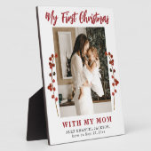Plaque Photo Première maman de Noël et photo bébé (Côté)