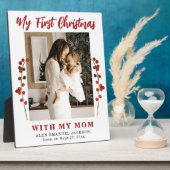 Plaque Photo Première maman de Noël et photo bébé (Côté)