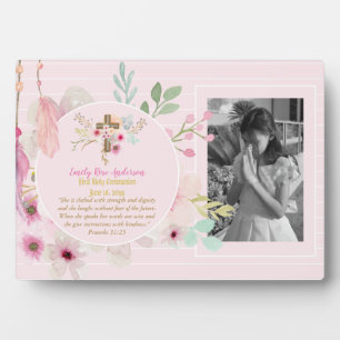 Plaque Photo Première Sainte Communion PHOTO Cadeau Grilles Fle