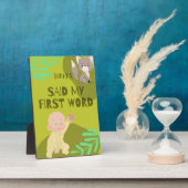 Plaque Photo Premiers mots pour bébé (Côté)