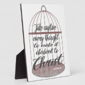 Plaque Photo Prends captive chaque pensée, écriture (Côté)