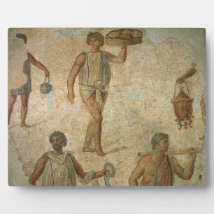 Plaque Photo Préparation d'un banquet, fragment de marbre, li