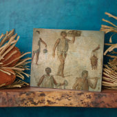 Plaque Photo Préparation d'un banquet, fragment de marbre, li (Côté)