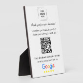 Plaque Photo Présentoir de code QR pour avis Google sur table (Côté)