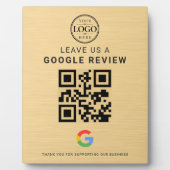 Plaque Photo Présentoir de table Logo Avis Google Or (Devant)