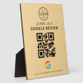 Plaque Photo Présentoir de table Logo Avis Google Or (Côté)