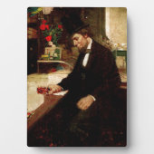 Plaque Photo Président Abraham Lincoln avec Rose et Casquette (Devant)