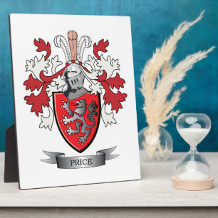 Plaque Photo Price Family Crest Coat of Arms
