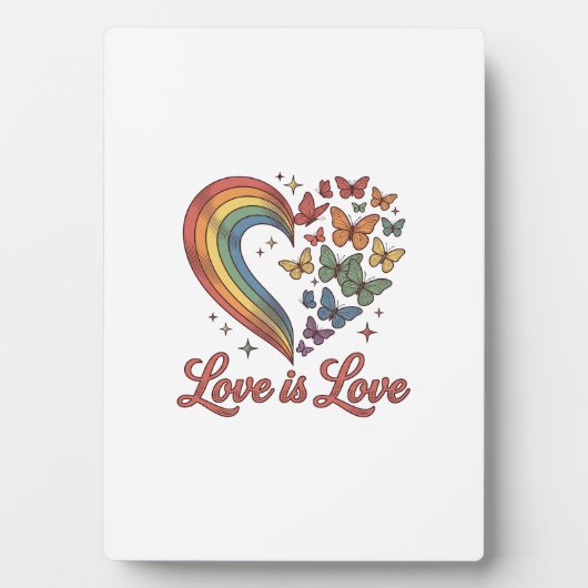 Plaque Photo Pride Papillon Cœur L'Amour Est L'Amour Conception (Devant)