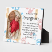 Plaque Photo Prière chrétienne pour bébé personnalisée (Côté)