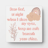 Plaque Photo Prière chrétienne pour enfants rose | (Devant)