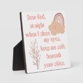 Plaque Photo Prière chrétienne pour enfants rose | (Recto)