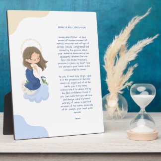 Plaque Photo Prière de la Conception Immaculée de Kawaii